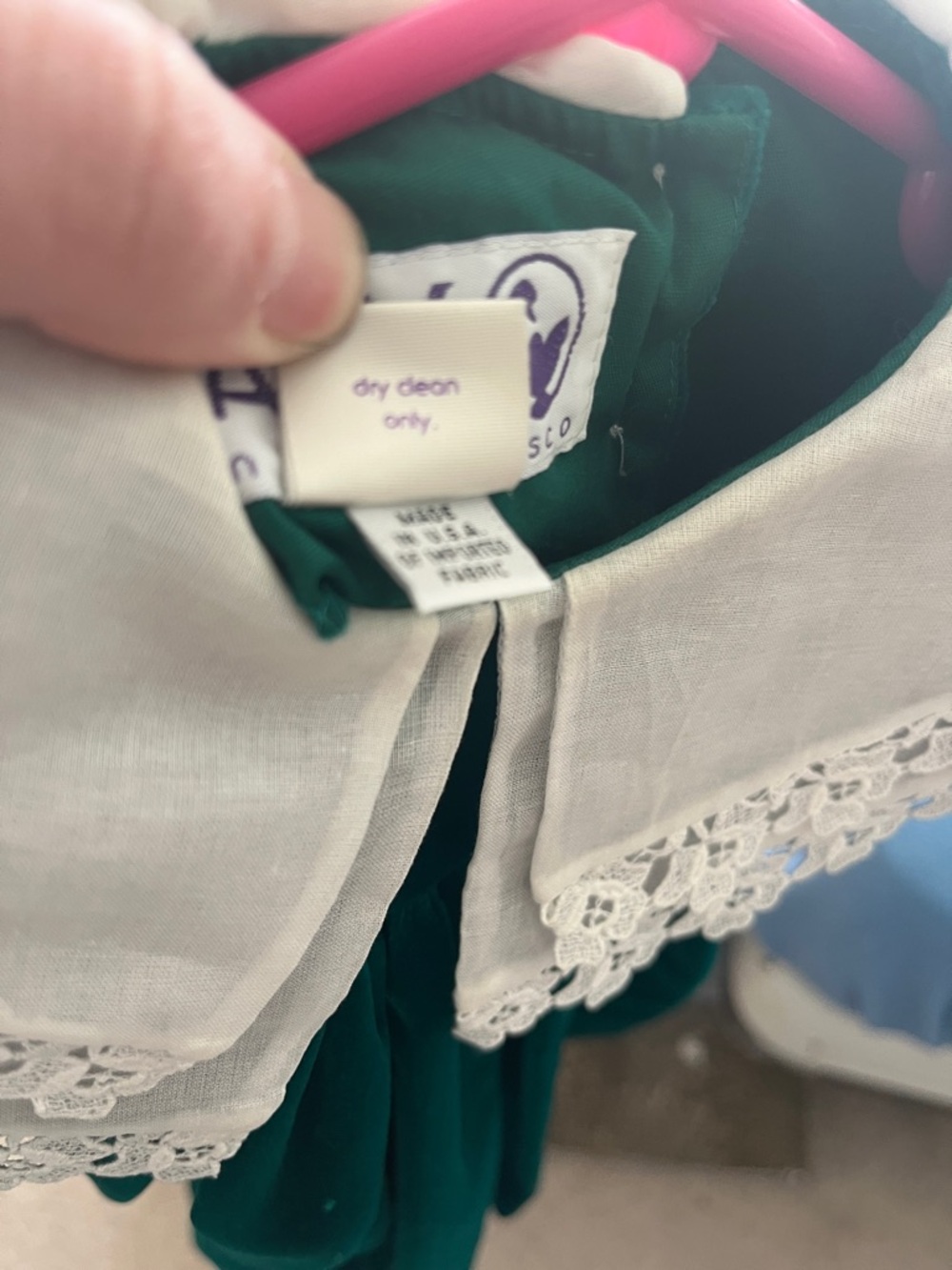 Green Velvet Toddler Dress - Picture 10 of 10